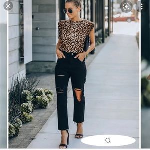 Leopard Muscle tank sweatshirt